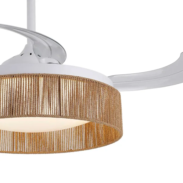 VENTILATEUR DE PLAFOND DC LED 58W CORDE NATURELLE AIRELLE