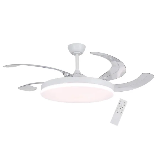 VENTILATEUR DE PLAFOND DC LED 95W 5 PALES PLIABLES BLANC SOLARA 2