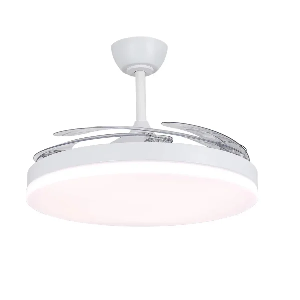 VENTILATEUR DE PLAFOND DC LED 95W 5 PALES PLIABLES BLANC SOLARA