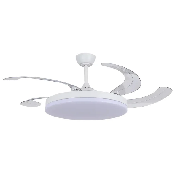 VENTILATEUR DE PLAFOND DC LED 95W 5 PALES PLIABLES BLANC SOLARA