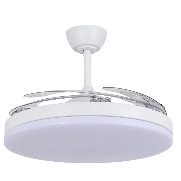 VENTILATEUR DE PLAFOND DC LED 95W 5 PALES PLIABLES BLANC SOLARA