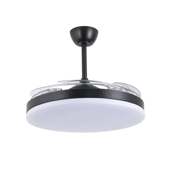 VENTILATEUR DE PLAFOND DC LED 95W 5 PALES PLIABLES NOIR SOLARA