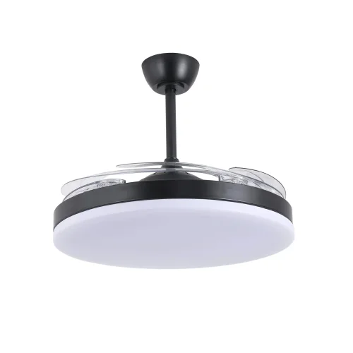 VENTILATEUR DE PLAFOND DC LED 95W 5 PALES PLIABLES NOIR SOLARA