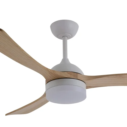 VENTILATEUR DE PLAFOND DC LED 20W PALES BOIS CLAIR BLANC LUMINOR