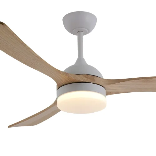 VENTILATEUR DE PLAFOND DC LED 20W PALES BOIS CLAIR BLANC LUMINOR