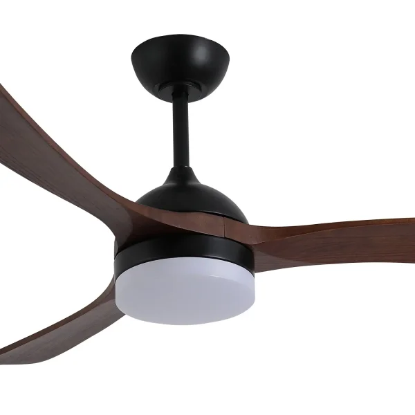 VENTILATEUR DE PLAFOND DC LED 20W PALES EN BOIS FONCÉ NOIR LUMINOR