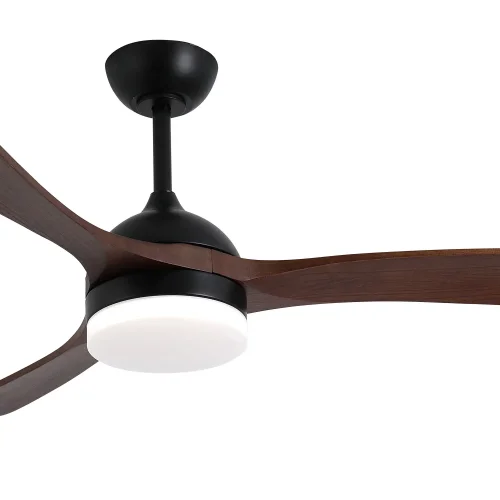 VENTILATEUR DE PLAFOND DC LED 20W PALES EN BOIS FONCÉ NOIR LUMINOR