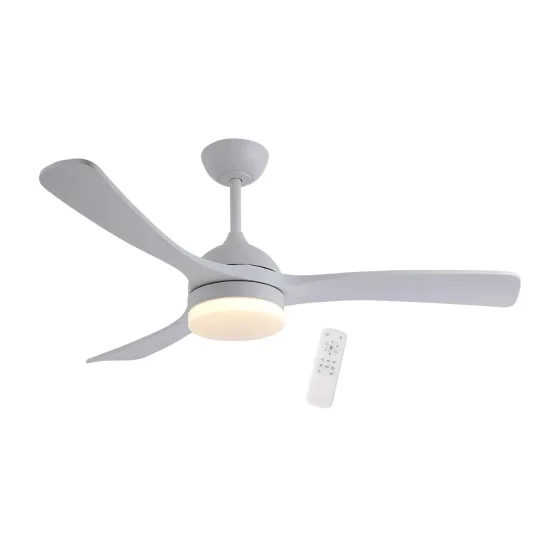 VENTILATEUR DE PLAFOND DC LED 20W PALES EN BOIS BLANC LUMINOR 2