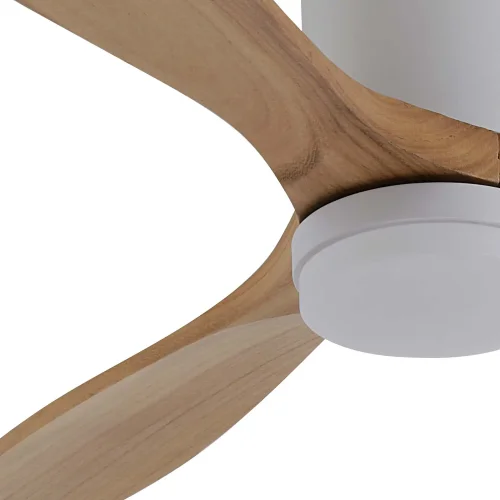 VENTILATEUR DE PLAFOND DC LED 18W 3 PALES EN BOIS COLORIS CHÊNE EKBERG