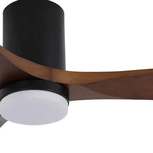 VENTILATEUR DE PLAFOND DC LED 18W 3 PALES EN BOIS COLORIS ACAJOU EKBERG