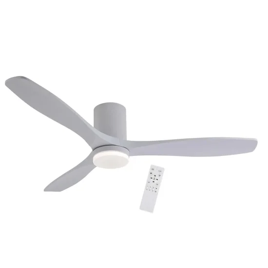 VENTILATEUR DE PLAFOND DC LED 18W 3 PALES EN BOIS BLANC EKBERG 2