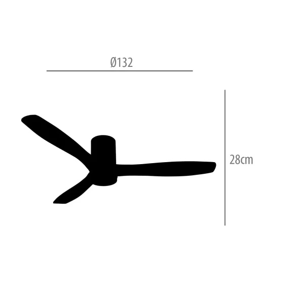 VENTILATEUR DE PLAFOND DC LED 18W 3 PALES EN BOIS BLANC EKBERG