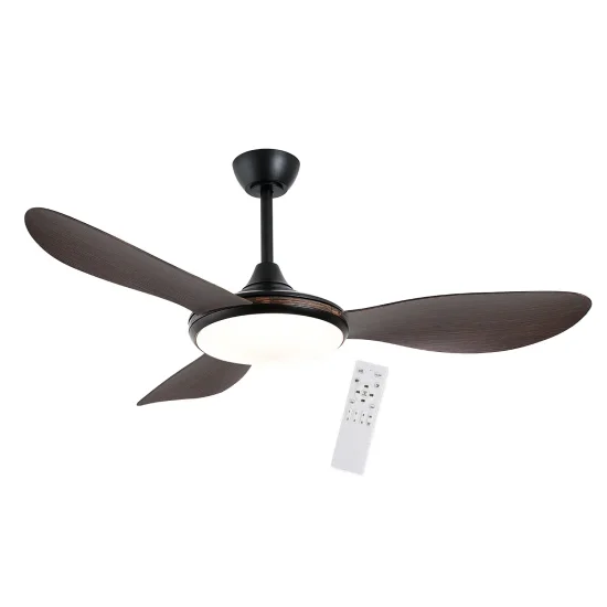 VENTILATEUR DE PLAFOND DC LED 24W 3 PALES COULEUR BOIS NOYER KONA 2