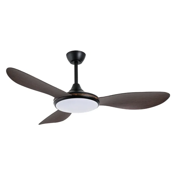 VENTILATEUR DE PLAFOND DC LED 24W 3 PALES COULEUR BOIS NOYER KONA