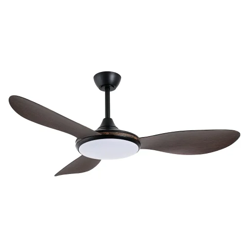 VENTILATEUR DE PLAFOND DC LED 24W 3 PALES COULEUR BOIS NOYER KONA