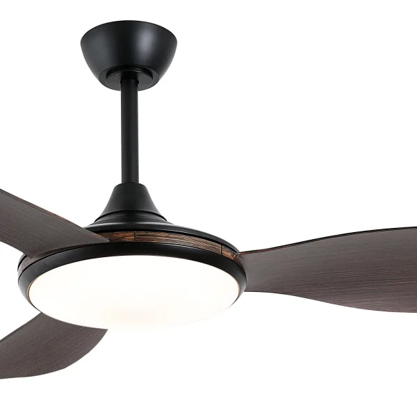 VENTILATEUR DE PLAFOND DC LED 24W 3 PALES COULEUR BOIS NOYER KONA