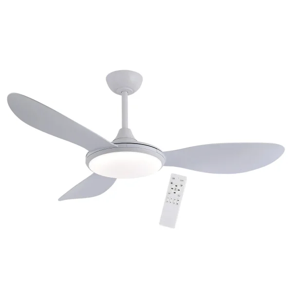 VENTILATEUR DE PLAFOND DC LED 24W 3 PALES BLANC KON