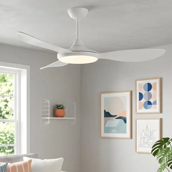 VENTILATEUR DE PLAFOND DC LED 24W 3 PALES BLANC KON