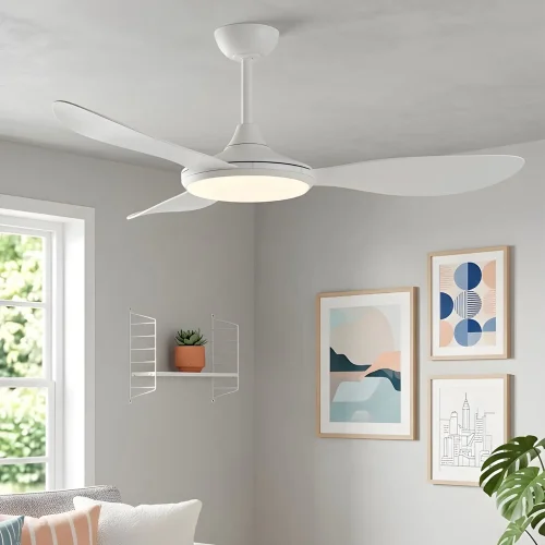 VENTILATEUR DE PLAFOND DC LED 24W 3 PALES BLANC KON