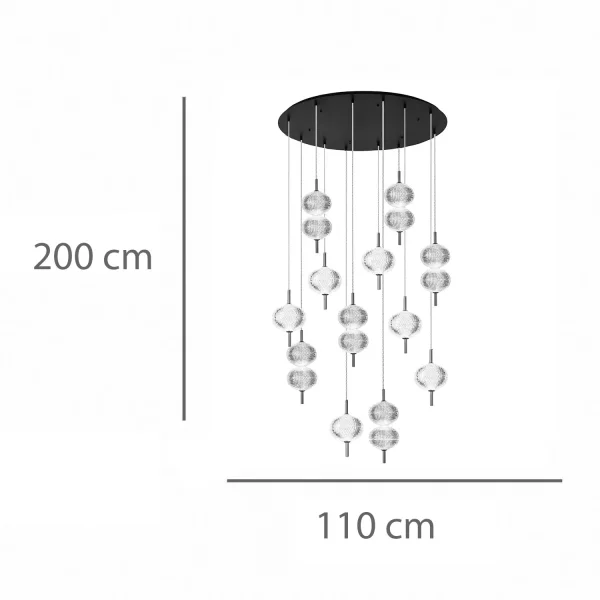 LAMPE DE PLAFOND LED 12 LUMIÈRES 72W RÉGLABLE AMBARINA