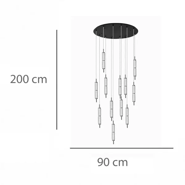 LAMPE DE PLAFOND LED 12 LUMIÈRES 96W RÉGLABLE VIOLETA