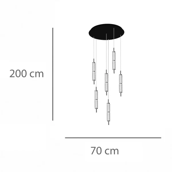 LAMPE DE PLAFOND LED 6 LUMIÈRES 48W RÉGLABLE VIOLETA