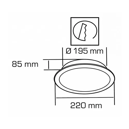DOWNLIGHT LED SMD 18W 3000K 1600LM NOIR