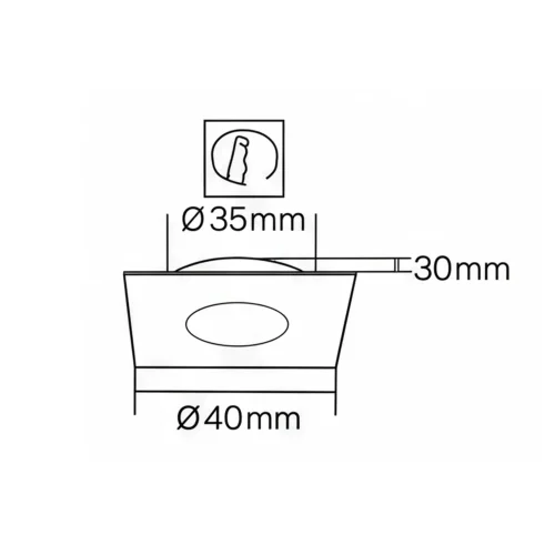 MINI SPOT ENCASTRABLE LED INTÉGRÉ 3W 3000K NOIR CARRÉ