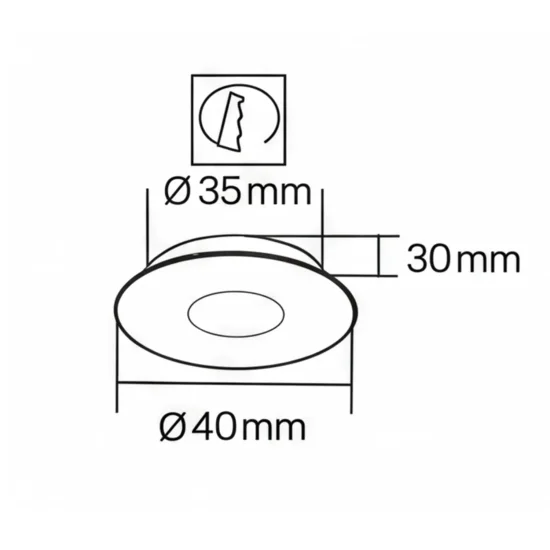 MINI SPOT ENCASTRABLE LED INTÉGRÉ 3W 6000K NOIR ROND 2