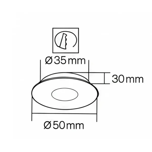 MINI SPOT ENCASTRABLE COB LED Ø 5 CM 3,2W 3000K NOIR