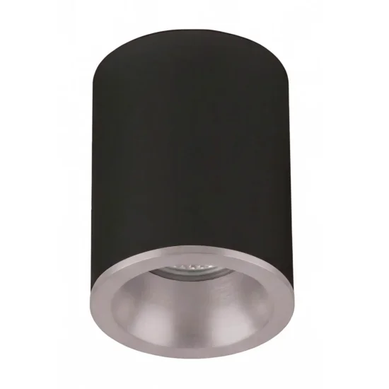 SPOT DE SURFACE FIXE NOIR ARGENT GU10 ROND IP65