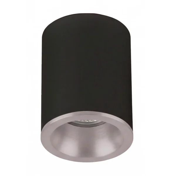 SPOT DE SURFACE FIXE NOIR ARGENT GU10 ROND IP65