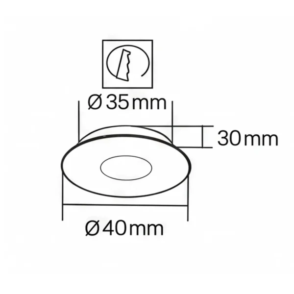 MINI SPOT ENCASTRABLE LED INTÉGRÉ 3W 3000K NOIR ROND