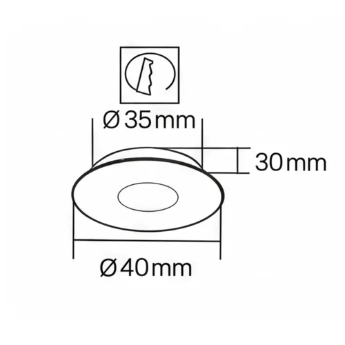 MINI SPOT ENCASTRABLE LED INTÉGRÉ 3W 3000K NOIR ROND