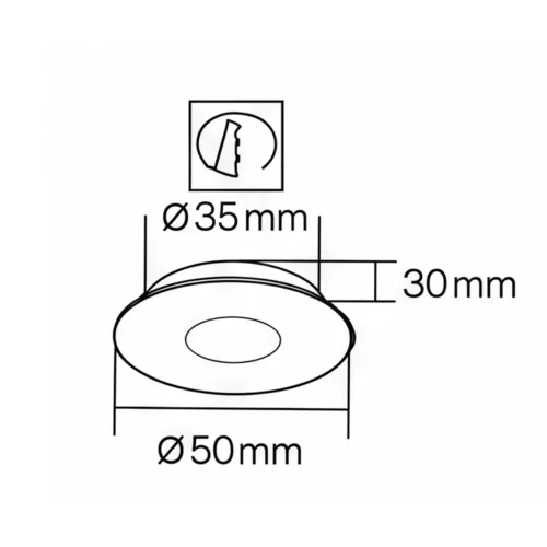 MINI SPOT ENCASTRABLE COB LED Ø 5 CM 3,2W 4000K NOIR