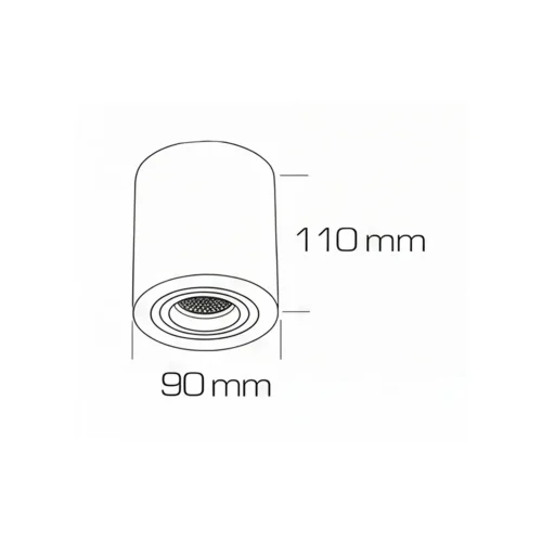 SPOT DE SURFACE BASCULANT ARGENT GU10 ROND IP20