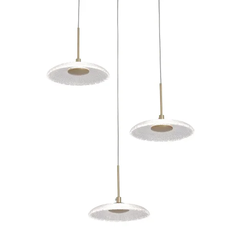 SUSPENSION LED 3 LUMIÈRES 20W RÉGLABLE DORÉE SORIN