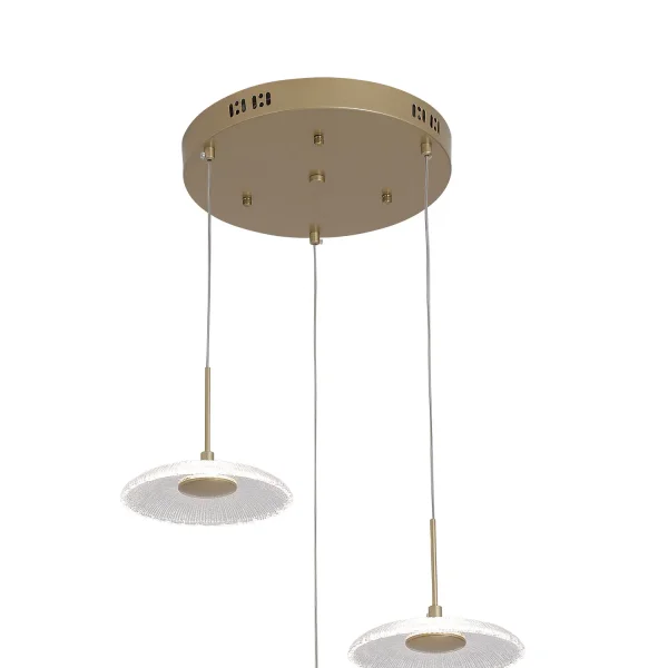 SUSPENSION LED 3 LUMIÈRES 20W RÉGLABLE DORÉE SORIN