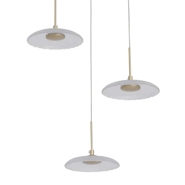 SUSPENSION LED 3 LUMIÈRES 20W RÉGLABLE DORÉE SORIN