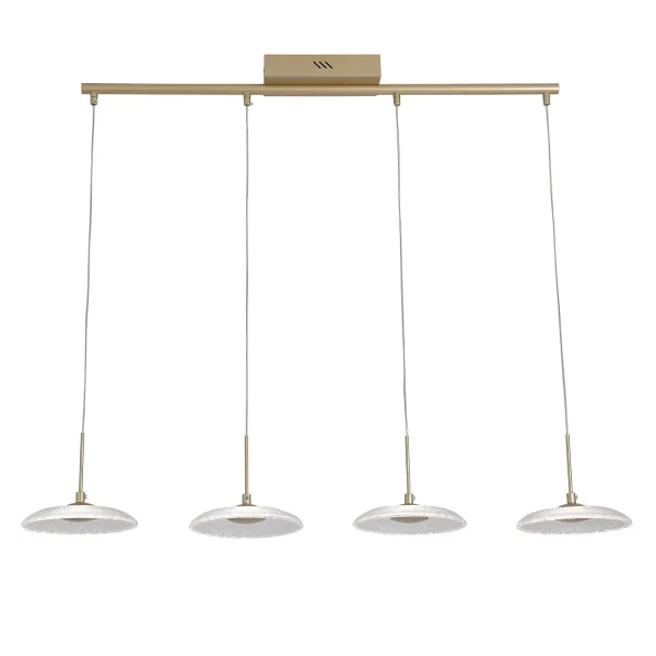 LAMPE SUSPENDUE LED 4 LUMIÈRES 25W RÉGLABLE DORÉE SORIN