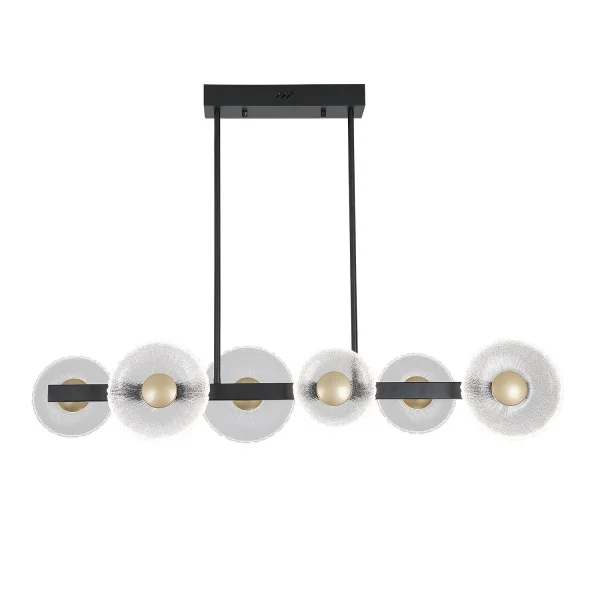 LAMPE SUSPENDUE LED 6 LUMIÈRES 41W RÉGLABLE NOIR SORIN