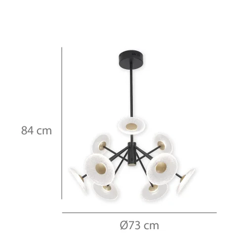 LAMPE SUSPENDUE LED 9 LUMIÈRES 60W RÉGLABLE NOIR SORIN