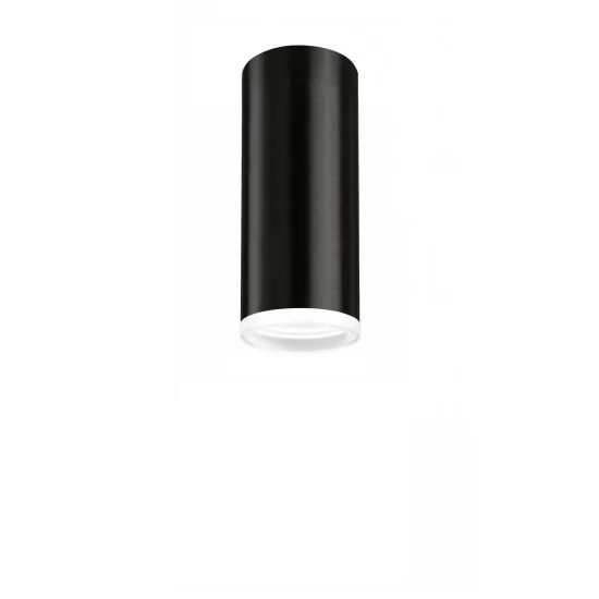 SPOT DE SURFACE CYLINDRIQUE NOIR GU10 16,5 CM AVEC ANNEAU