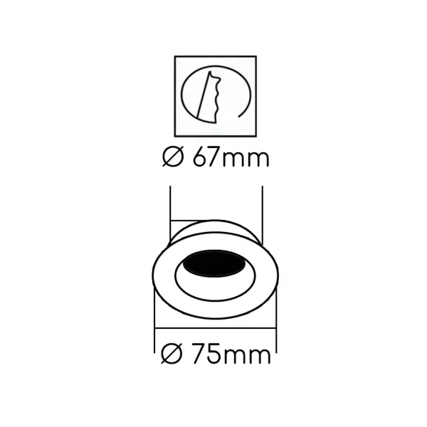 Spot fixe encastrable GU10 Ø9 cm en aluminium blanc | Lúzete