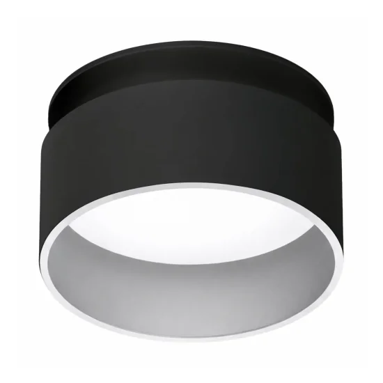 SPOT ENCASTRABLE AVEC RÉTROÉCLAIRAGE Ø8CM NOIR/ARGENT IP44