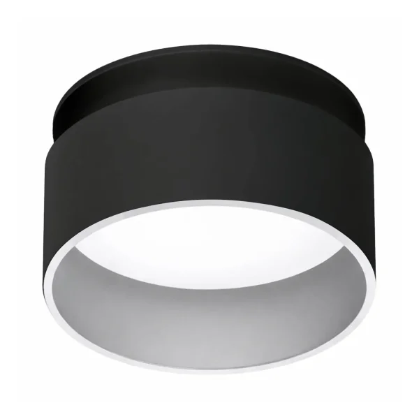SPOT ENCASTRABLE AVEC RÉTROÉCLAIRAGE Ø8CM NOIR/ARGENT IP44
