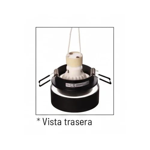 SPOT ENCASTRABLE AVEC RÉTROÉCLAIRAGE Ø8CM NOIR/ARGENT IP44
