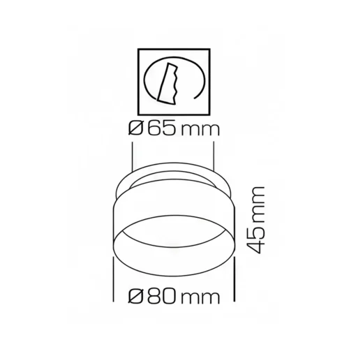 SPOT ENCASTRABLE AVEC RÉTROÉCLAIRAGE Ø8CM NOIR/ARGENT IP44