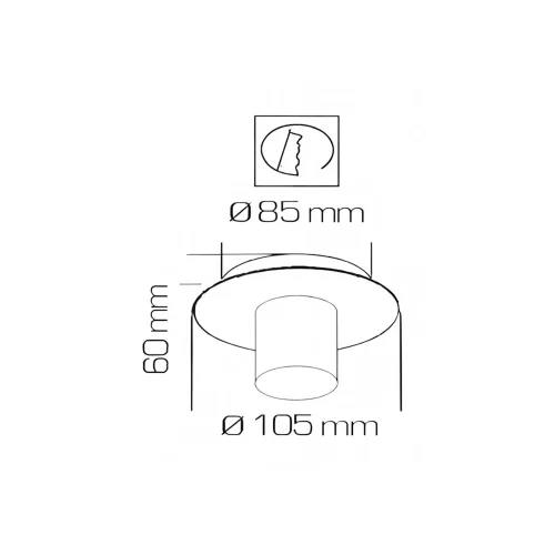 SPOT ENCASTRABLE ORIENTABLE NOIR GU10 Ø10,5 CM
