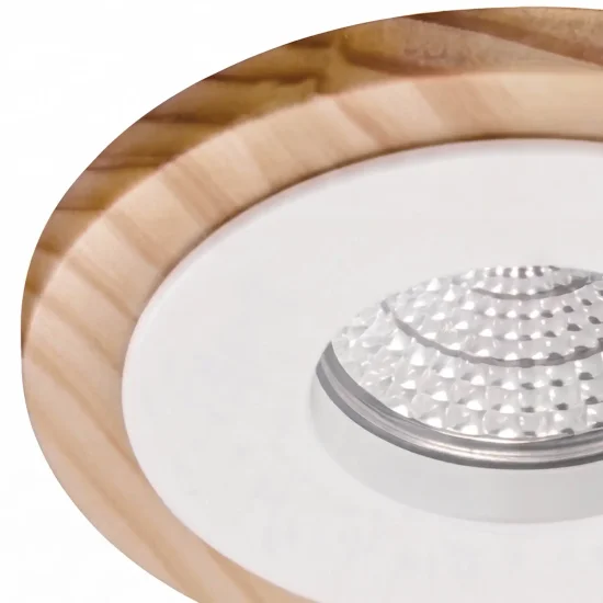 SPOT ENCASTRABLE BOIS/BLANC GU10 Ø10 CM 2